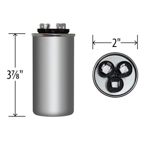 meru3707様ご確認用 25 + 5 x 370 or 440 VAC Round Dual Run Capacitor by # 12778